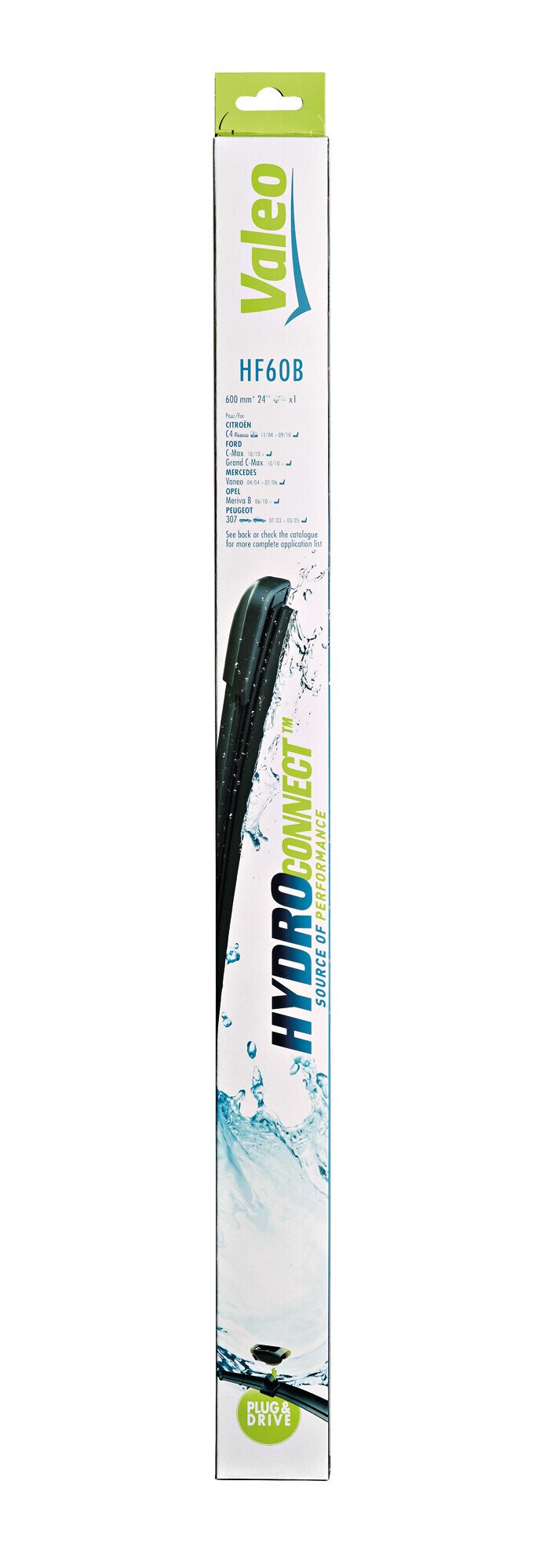 Valeo HydroConnect Multiconnection, spazzola tergicristallo HF60B 600 mm 1 pz