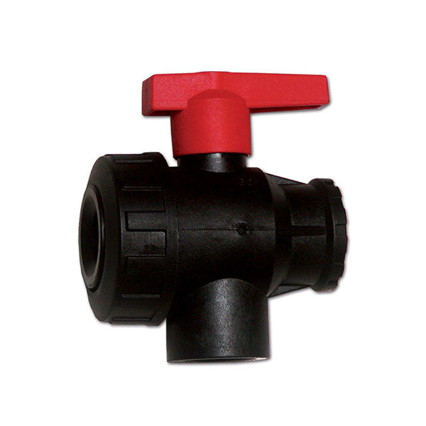 Válvula de 3 vías VAL270L de 1/2" en forma de L para sistemas de agua de autocaravanas