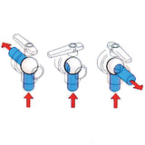Válvula de 3 vías VAL270L de 1/2" en forma de L para sistemas de agua de autocaravanas