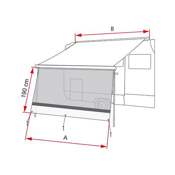 Fiamma Sun View XL 350 Parete Frontale per Tendalino 190 cm