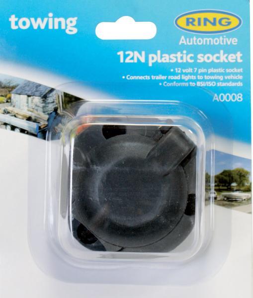 RING Presa 7 Poli 12N in Plastica per Gancio Traino