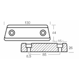 Enrico Polipodio Universal Duo Prop Zinc Bar VP008 Volvo Penta Anoden