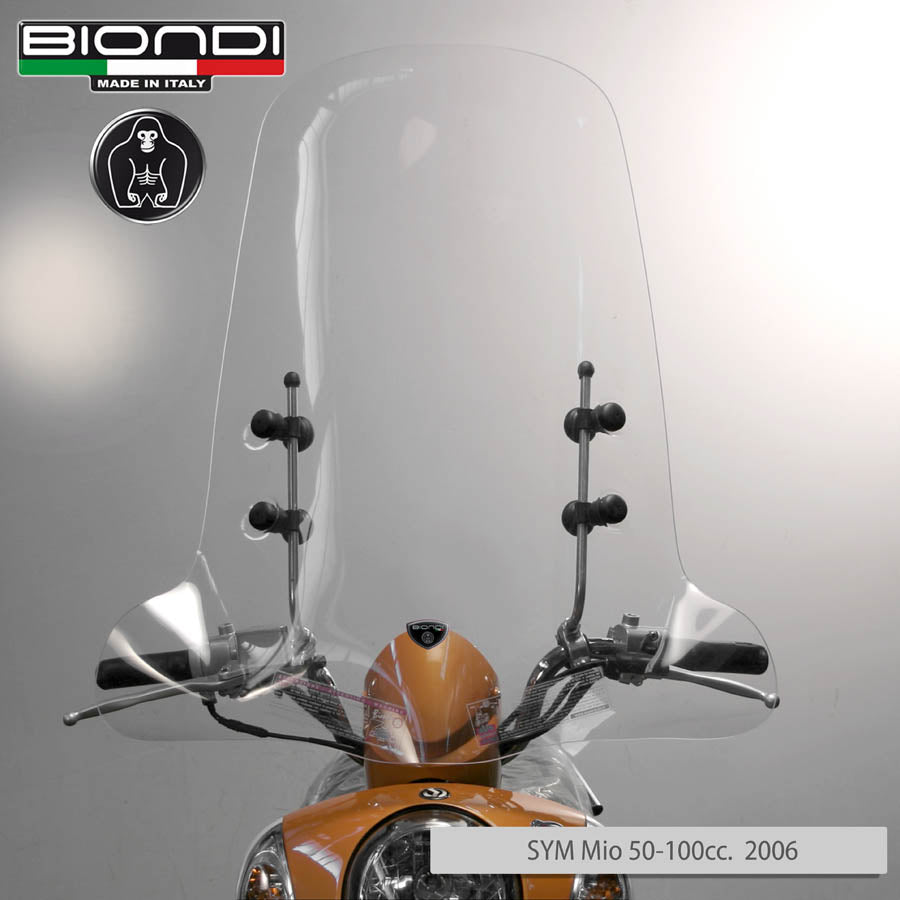 Biondi Windschutzscheibe Pro Peugeot Ludix 50 2004 mit Montageset - MPN 8061002