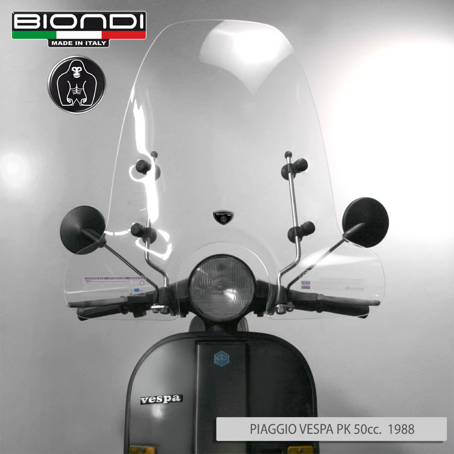 Biondi Parabrezza Mod. Z Trasparente per Vespa e Scooter Stile Classico