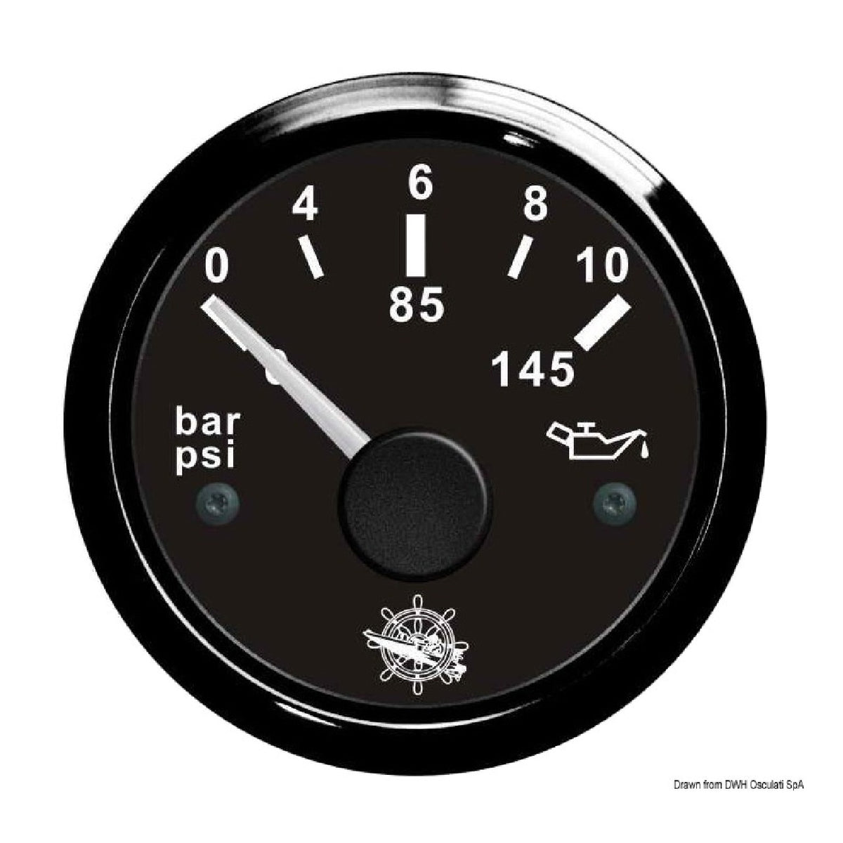 Osculati Öldruckanzeiger 0/5 bar schwarz/schwarz 27.320.10