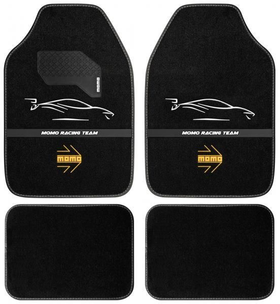 Momo Rennteppich-Set (4 Stück), Schwarz/Weiß