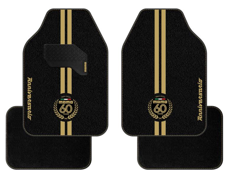 MOMO Set 4 Tappeti in Moquette Anniversario Nero