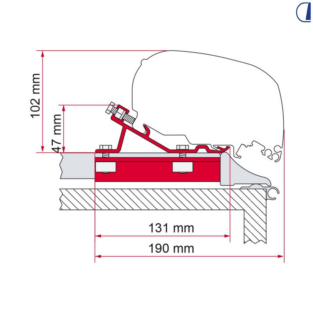 Fiamma Kit Fixing-Bar - 3 Staffe da 20 cm per Fixing-Bar Pro L