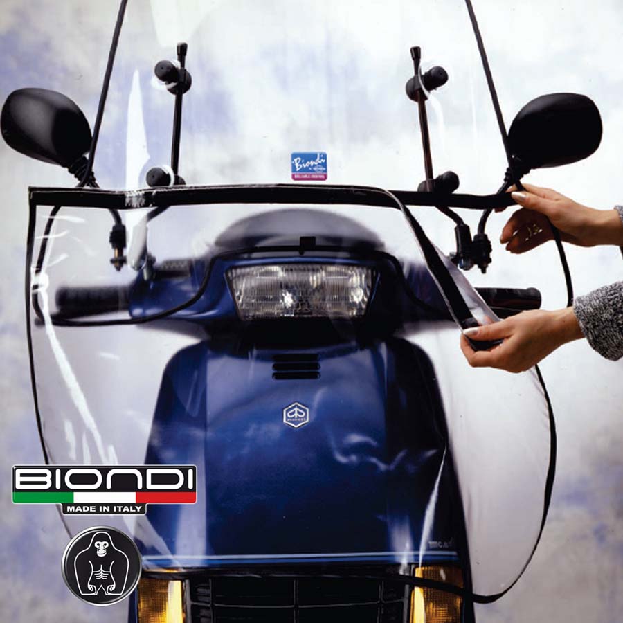 Biondi Grembiule Universale Trasparente per Parabrezza Scooter 80x50 cm
