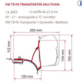 Fiamma Kit VW T5/T6 Transporter Caravelle Multivan per Veranda