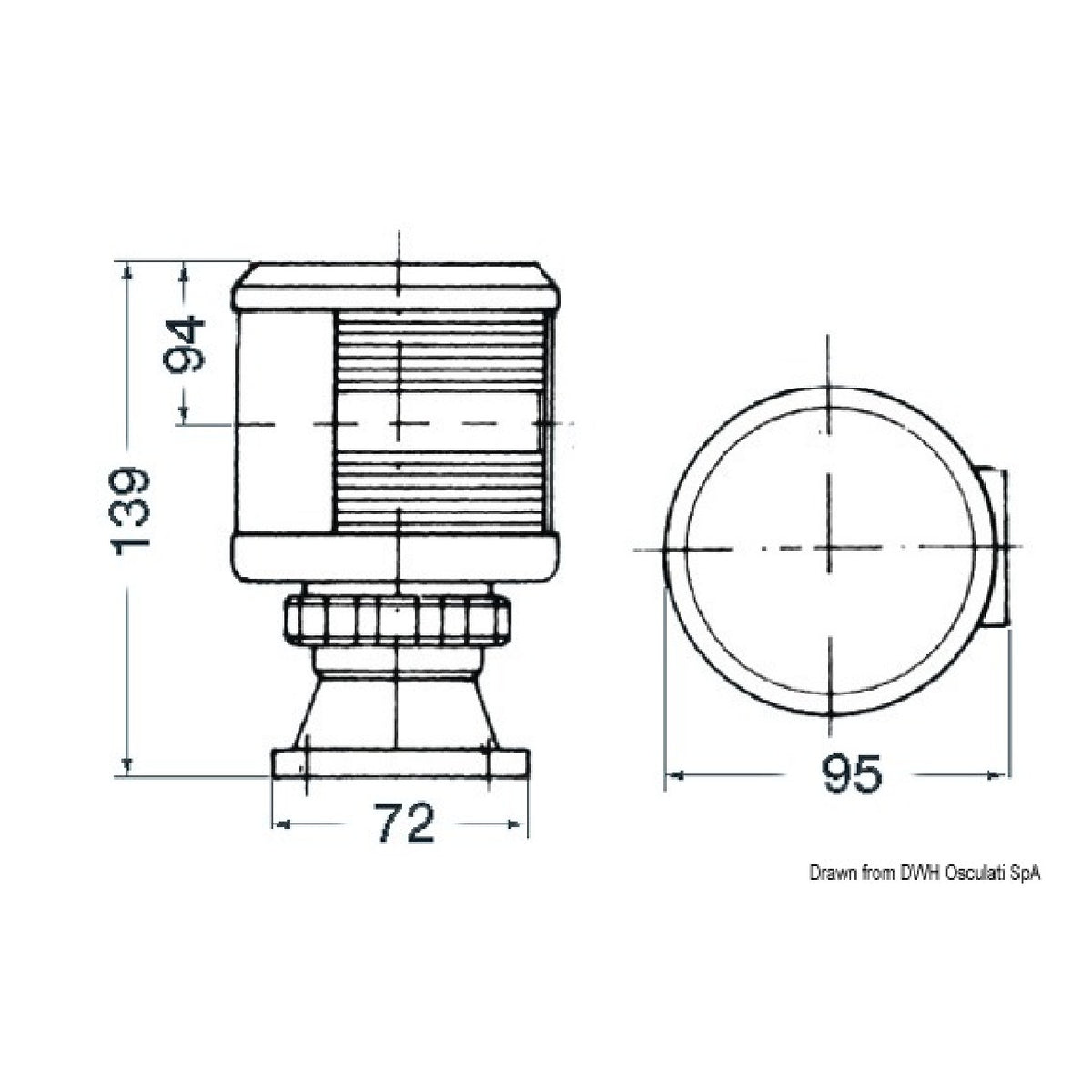 Fanale DHR giallo 25 W
