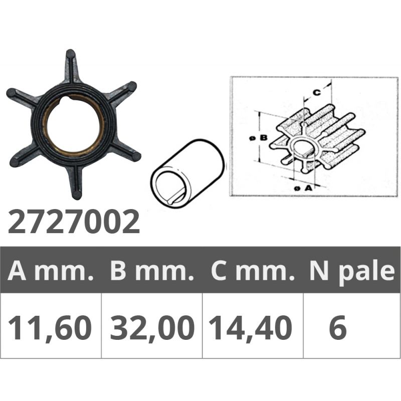 Finnord Girante Mercury 2T Da 4 a 9 Hp 500310