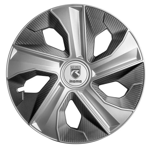 Momo Box 4 Blade Radkappen Matt Silber-Anthrazit Carbon 14 Zoll.