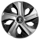 Momo Box 4 Blade Radkappen Matt Silber-Carbon Schwarz 14 Zoll.
