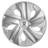 Momo Box 4 Blade Radkappen Matt Silber Carbon 15 Zoll.