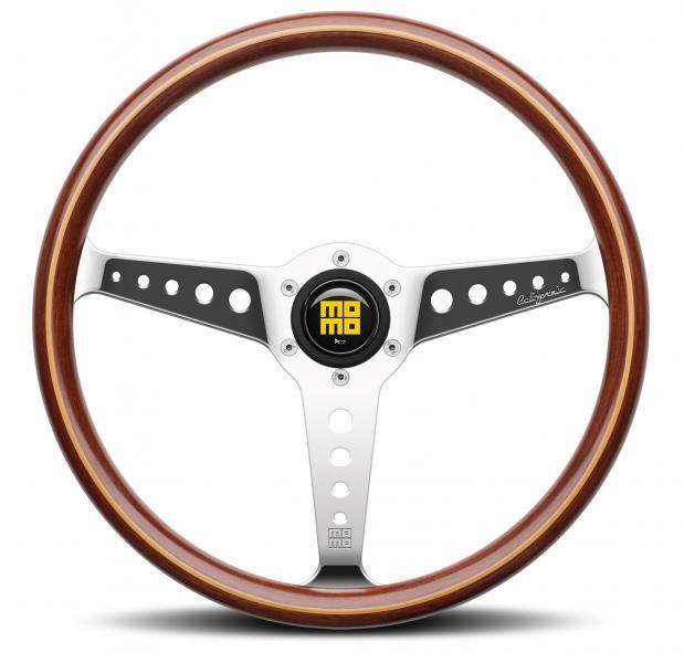 Momo Volante California Wood zebrano/cromato 360 mm