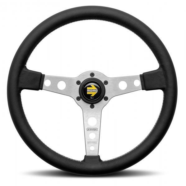 Momo Volante Prototipo Negro-Plata 370 mm