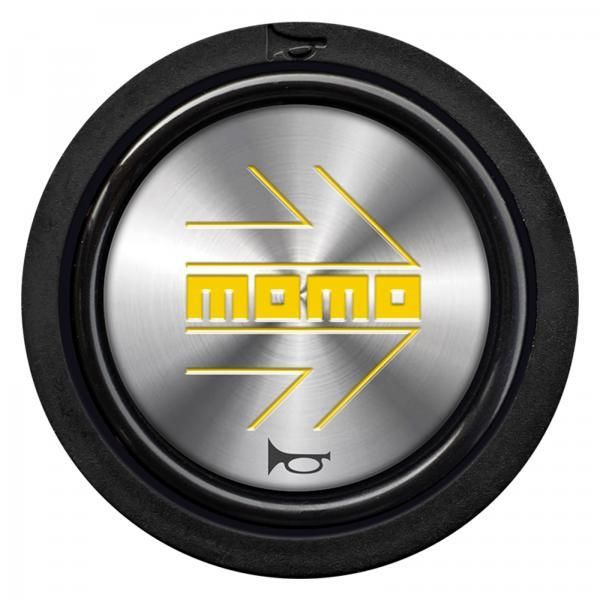 Momo Lenkradhupenknopf Silber-Gelb