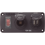 Blue Sea 12-Volt-USB-Steckdosen-Schalterpanel 4363-BSS