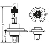 Bombilla halógena de anillo 12 V 60/55 W H4