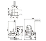 Cabrestante manual Rock RBW2500-SS de acero inoxidable de 1134 kg con freno automático