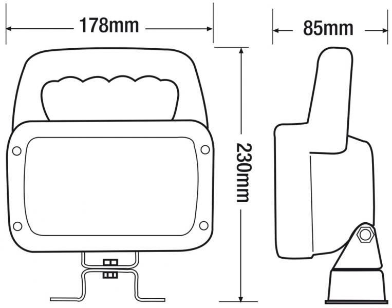 Luz de trabajo LED rectangular de anillo ajustable de 12 a 24 V