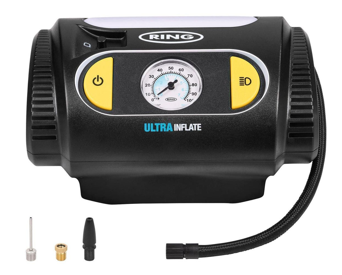 Ring UltraInflate 10 12V Analog-Kompressor mit LED-Beleuchtung