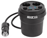 Sparco Becherladegerät mit 2 12/24V-Steckdosen und 2 5V 3,1A USB-Ausgängen