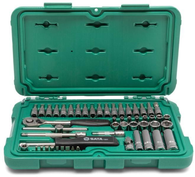 Sata Set bussole metriche esagonali 1/4'' 52 pz