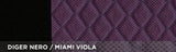 Cora Manufacturing Coprisedili anteriori Espresso Restyle tg. media tess. misto cotone trapuntato viola/nero