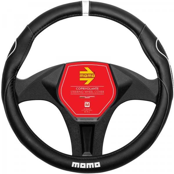 Momo Supergrip Lenkradbezug Schwarz/Weiß 38-39 cm