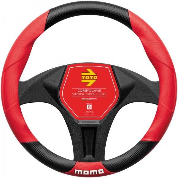 Momo Tuning Lenkradbezug Schwarz/Rot 36,5–37,9 cm