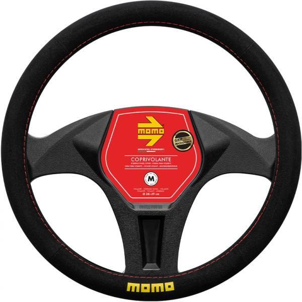 Momo Easy Mikrofaser-Lenkradbezug Schwarz/Rot 38-39 cm