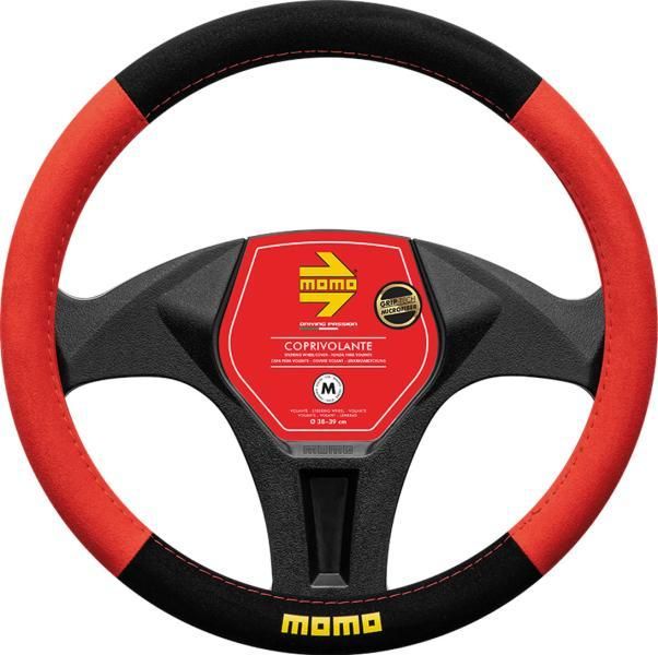 Momo Coprivolante auto Easy microfibra nero/rosso 38-39 cm