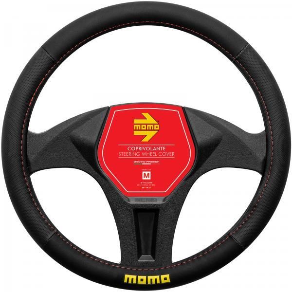 Momo Easy Lenkradbezug Schwarz/Rot 38-39 cm