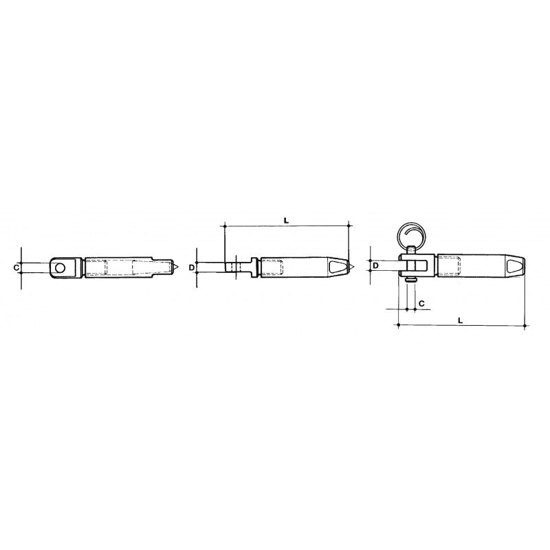 Mavi.Mare Terminal für Stahlseile Gabel Parafil Durchmesser mm 7 173,04